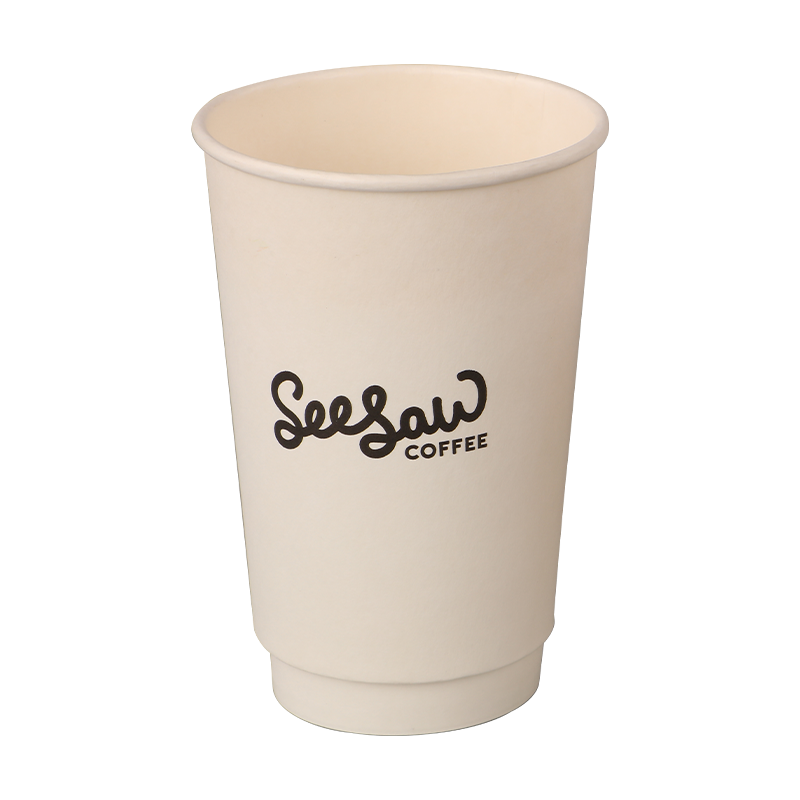 أكواب ورقية ساخنة مزدوجة الجدار منقوشة بوزن 20 أونصة