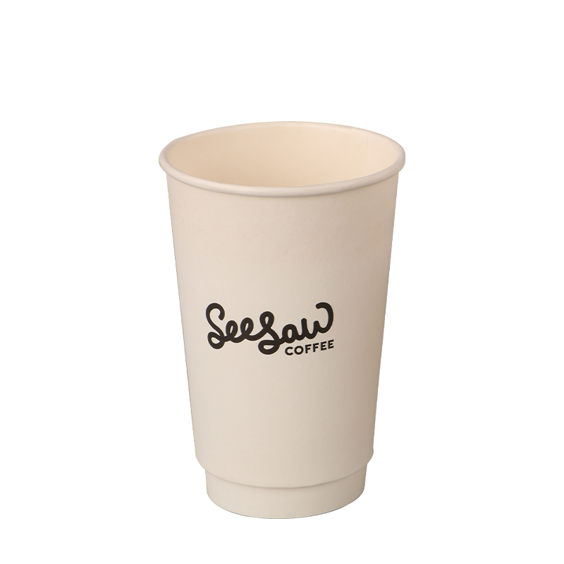 أكواب ورقية ساخنة معزولة مزدوجة الجدار سعة 12 أونصة